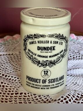 James Keiller & Son Dundee Glass Marmalade Jar Product of Scotland Nestle Canada